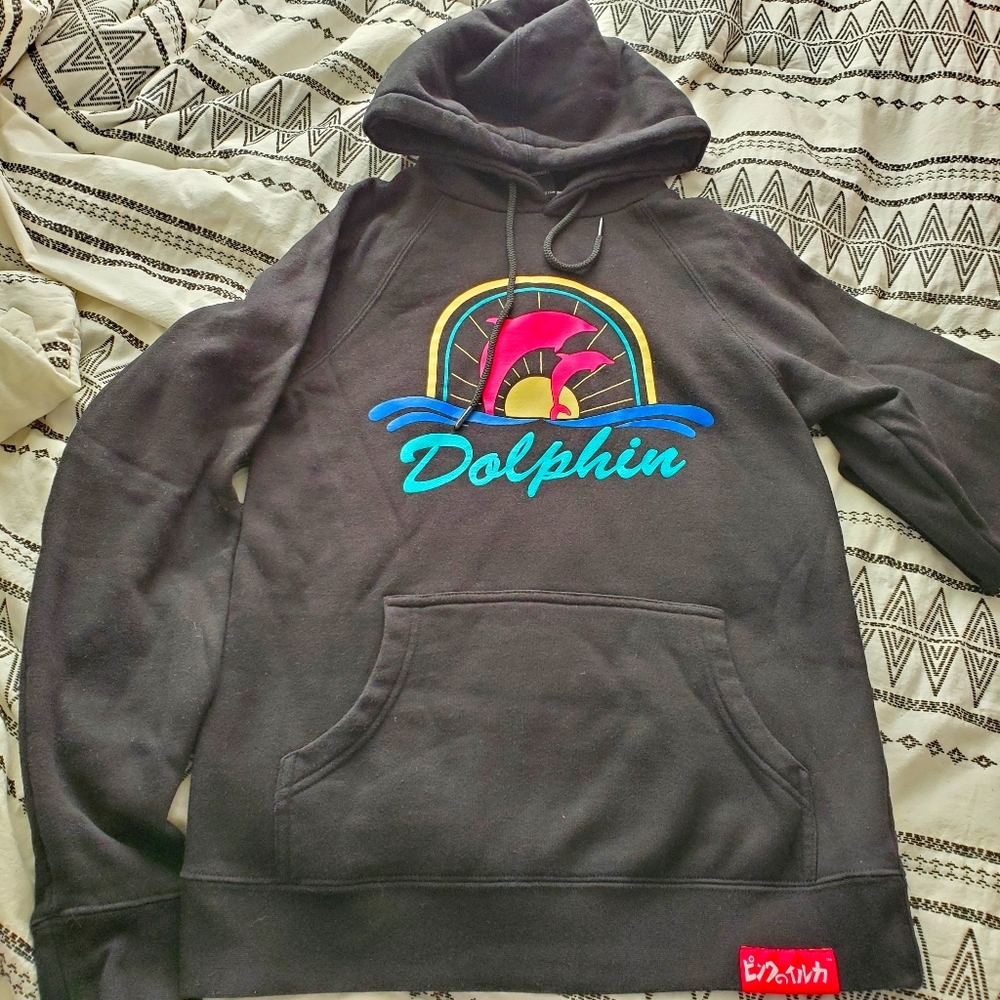 Pink Dolphin Hoodie Size Small